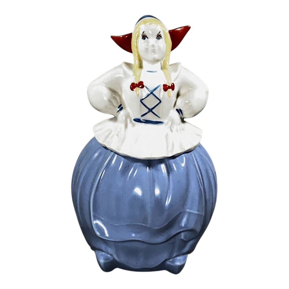 Cronin Pottery Guild Cookie Jar 13” Porcelain Dutch Girl Snack Treat 1940s VTG